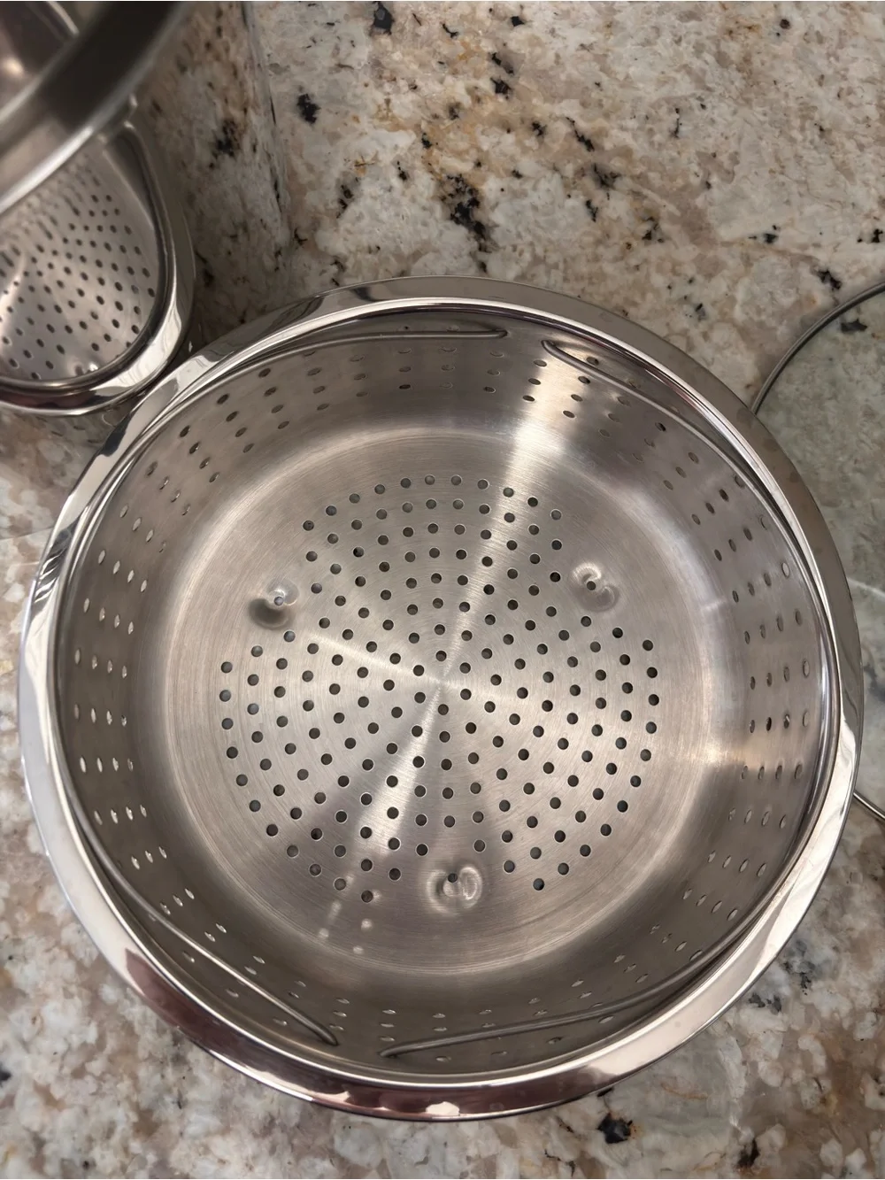 BERNDES Germany Crate And Barrel 10 Quart Stock Pot/Dual Strainers. Spec Edition